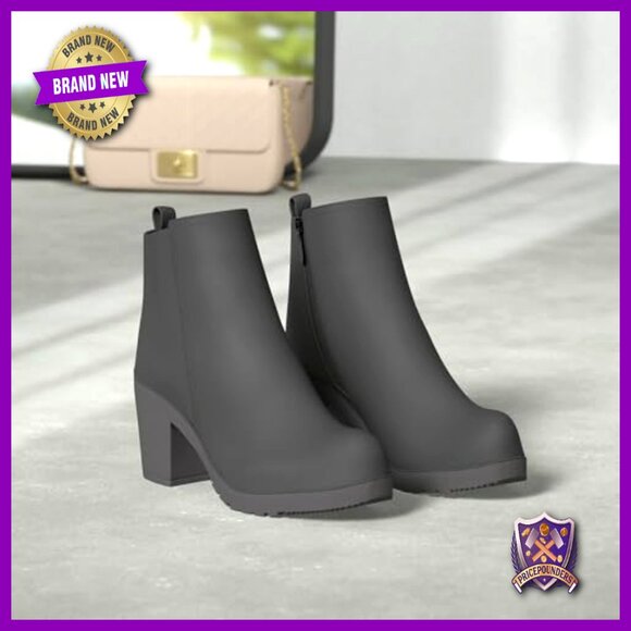 Women's Chunky Heel Ankle Boots Platform Pointed Toe Side Zipper - Picture 3 of 7